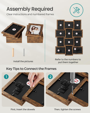 SONGMICS back panel showing turn buttons for quick photo swapping benefit
