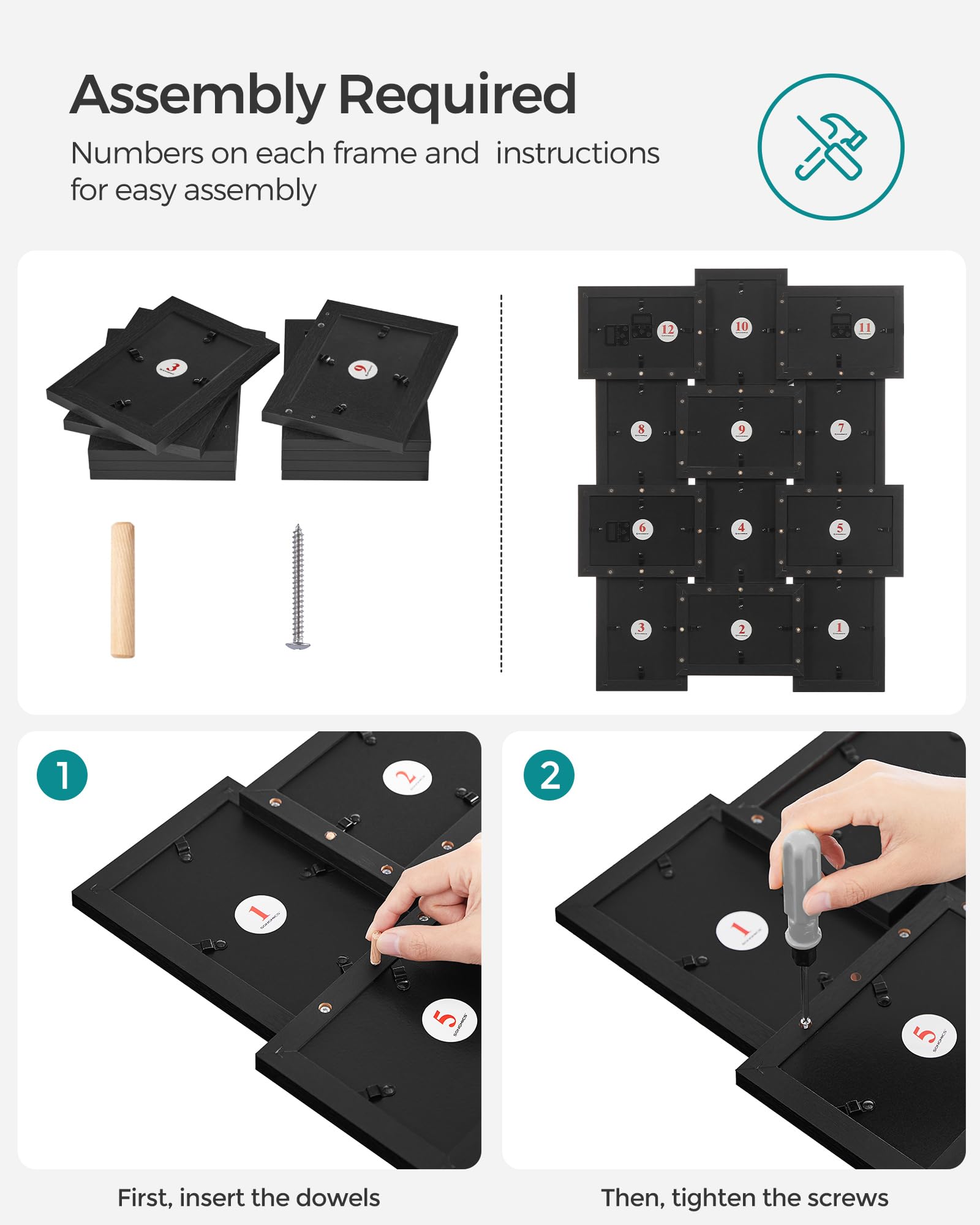 SONGMICS back view showing turn buttons for fast photo changes benefit