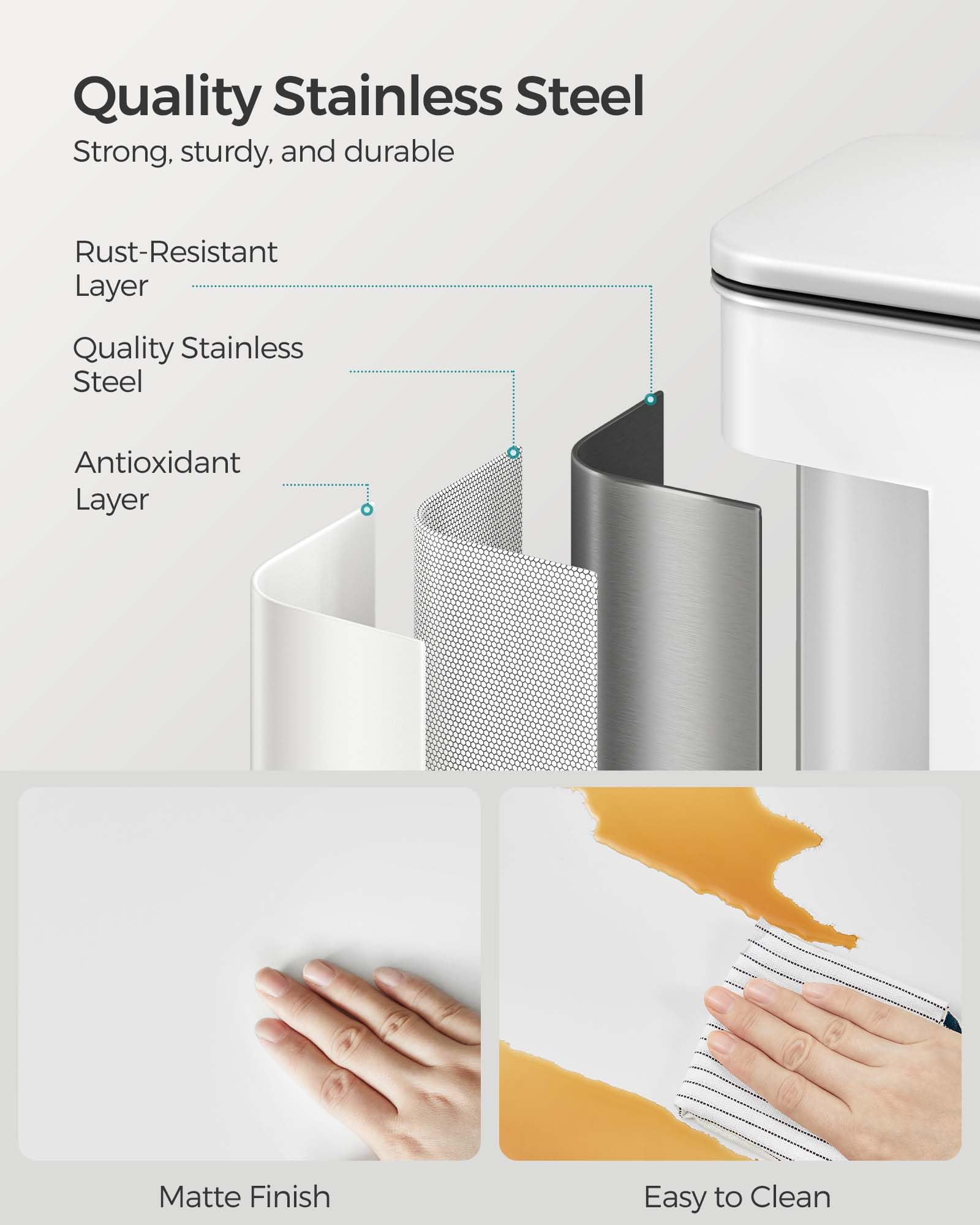 SONGMICS bag retainer ring detail benefit: secures liners and increases interior space