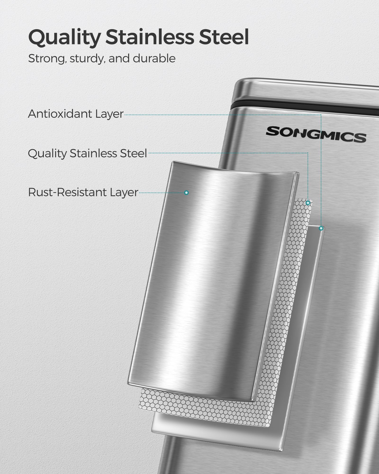 SONGMICS bathroom lifestyle scene demonstrating discreet placement and neat appearance