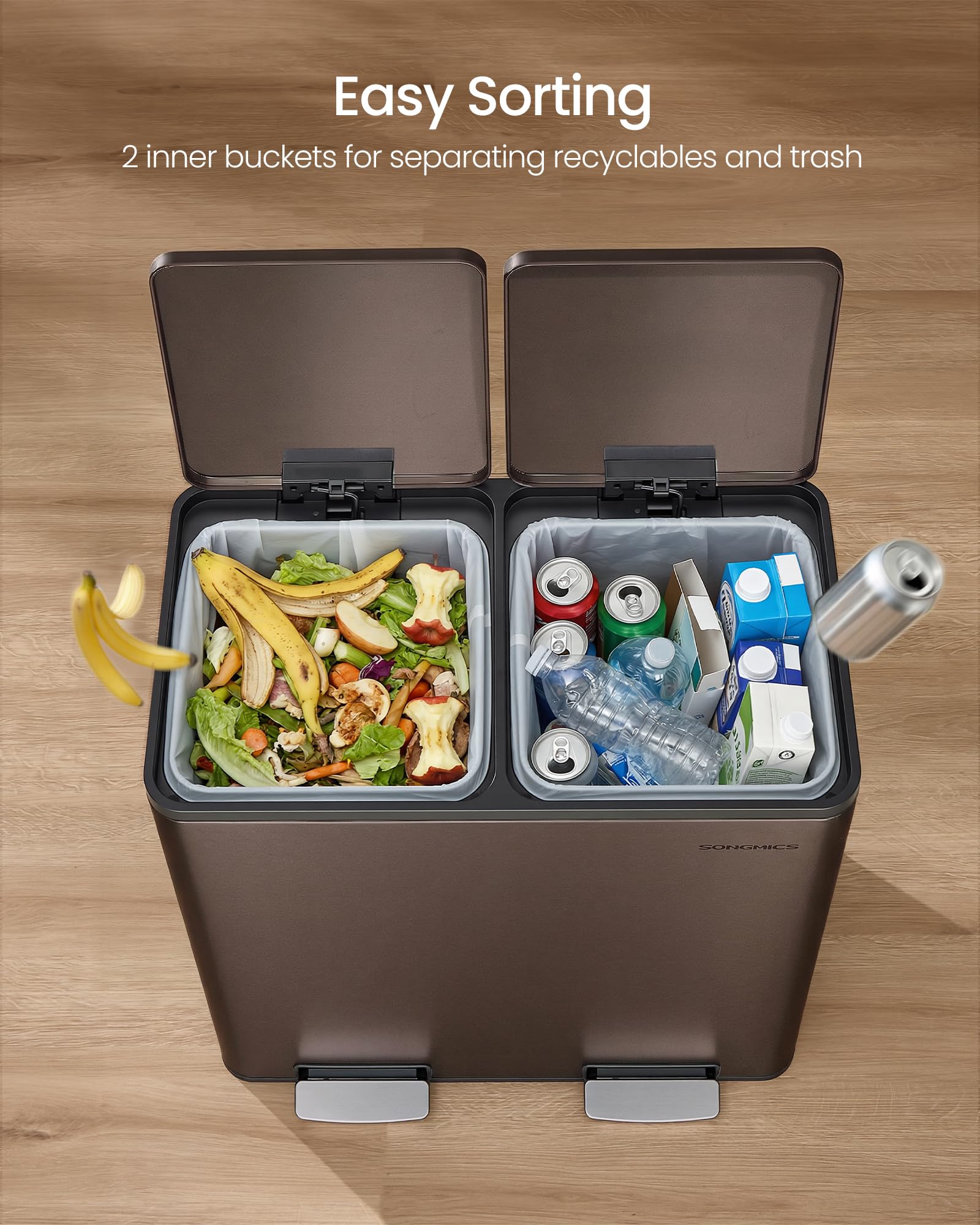 SONGMICS included 15 bin liners pack ready for immediate use