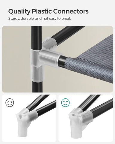 SONGMICS rack with removed shelves to fit tall boots and heels