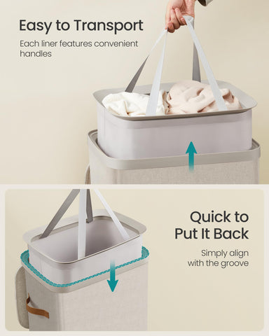 SONGMICS inner bag bottom-handle detail for easy emptying and controlled release