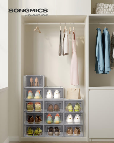 SONGMICS box with front door open showing quick shoe access benefit