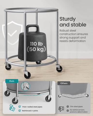 SONGMICS caster and brake detail providing smooth mobility and secure locking