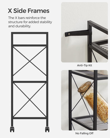 SONGMICS rack on casters being rolled for effortless mobility benefit
