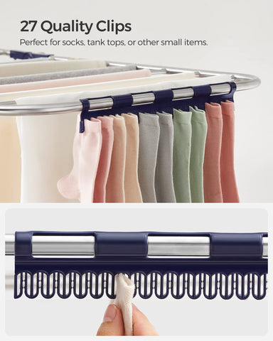 SONGMICS 27 clips holding socks and delicates to prevent items falling