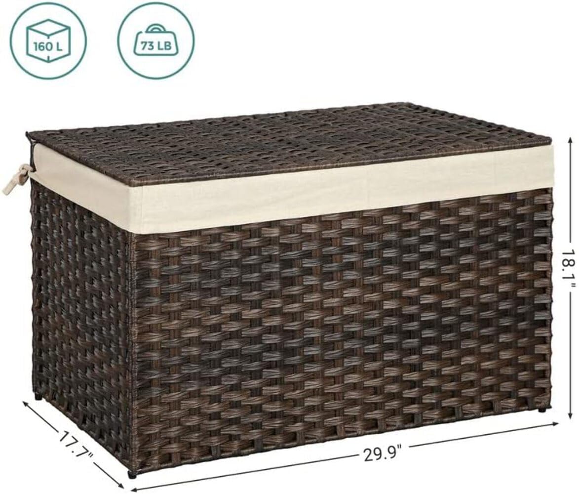 SONGMICS close-up of waterproof PP rattan weave highlighting breathability