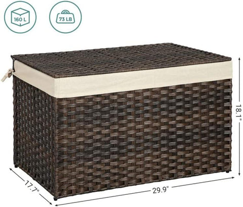 SONGMICS close-up of waterproof PP rattan weave highlighting breathability