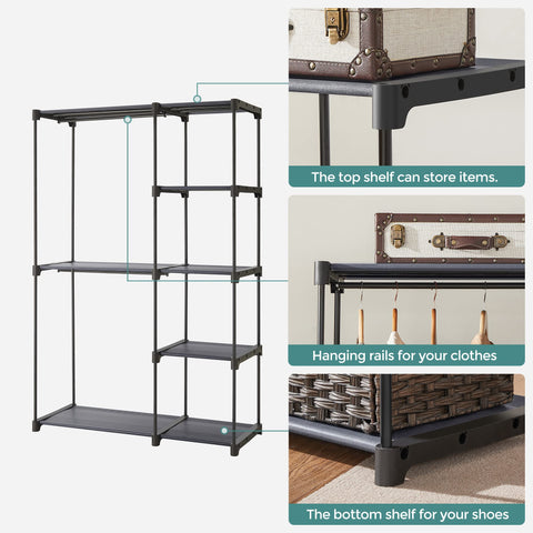 SONGMICS anti-tip kit mounted to wall demonstrating enhanced safety and stability