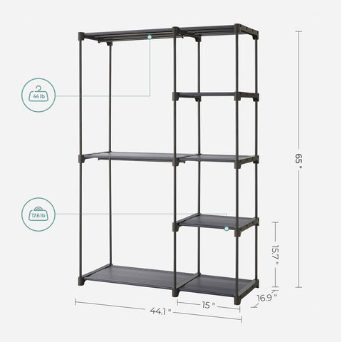 SONGMICS fabric shelf detail highlighting breathable material and neat folded storage