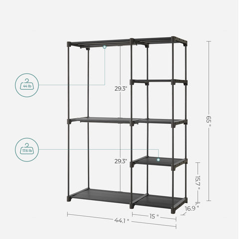 SONGMICS organizer in bedroom lifestyle setting creating extra wardrobe space