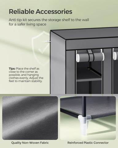 SONGMICS closet open in a bedroom to show quick access during morning routines