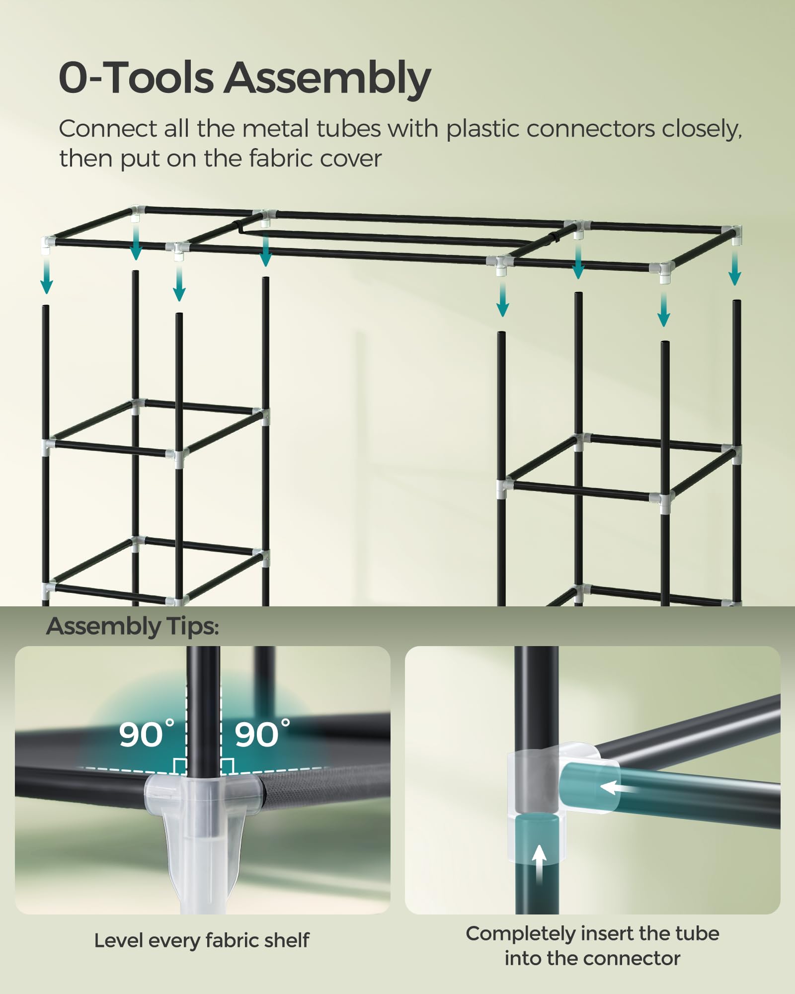 SONGMICS closet beside a chair to show size and space-saving footprint