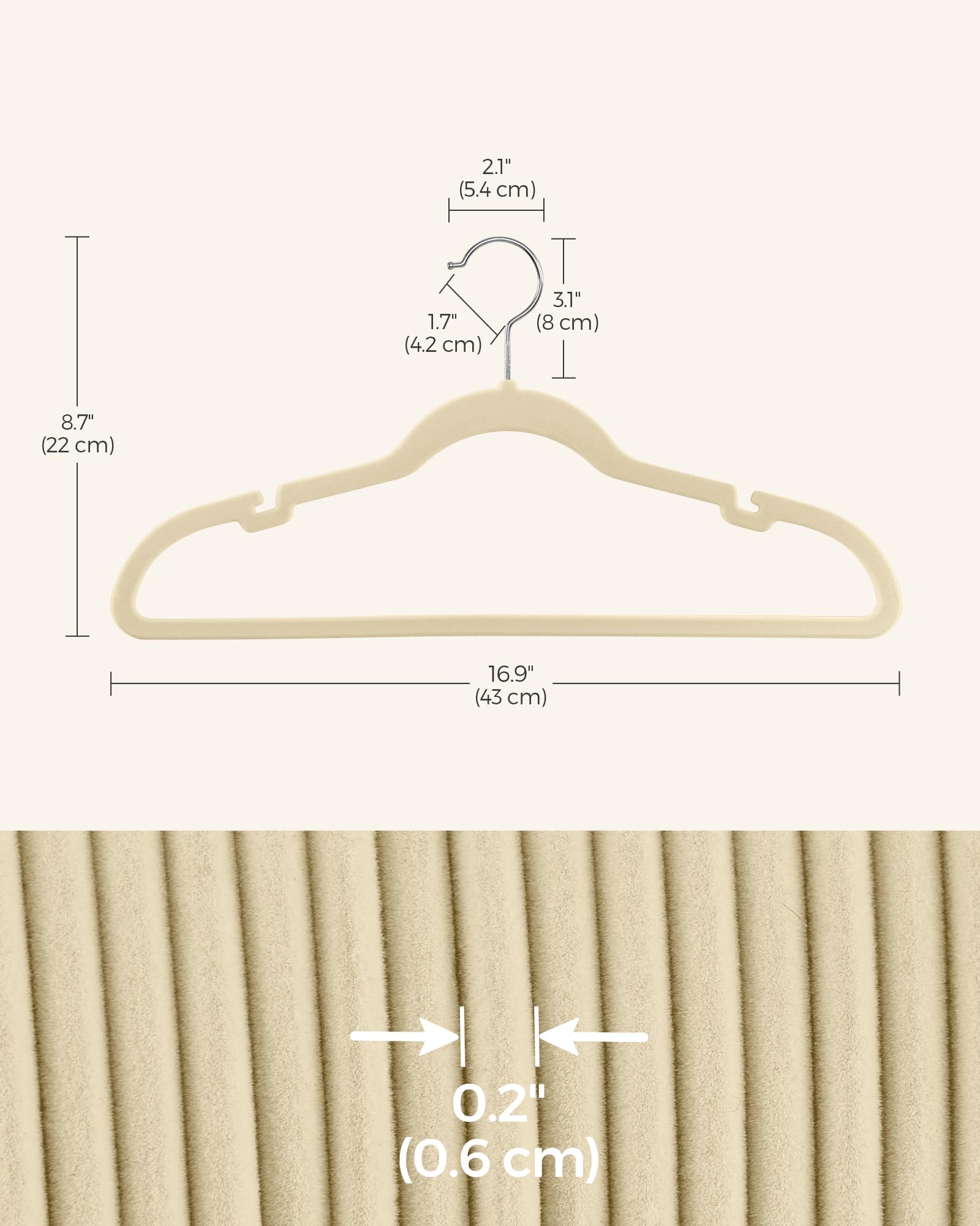 SONGMICS organized closet showing many slim hangers maximizing wardrobe space