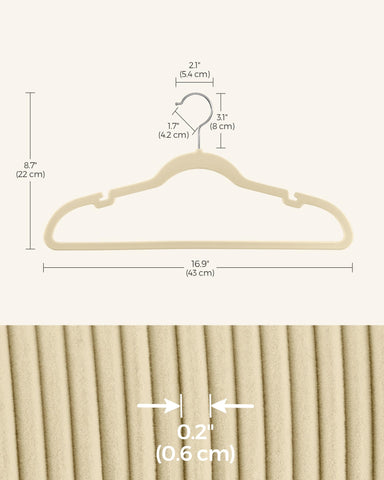 SONGMICS organized closet showing many slim hangers maximizing wardrobe space