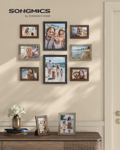 SONGMICS detailed close-up of sanded glass edge protecting photos and clarity benefit