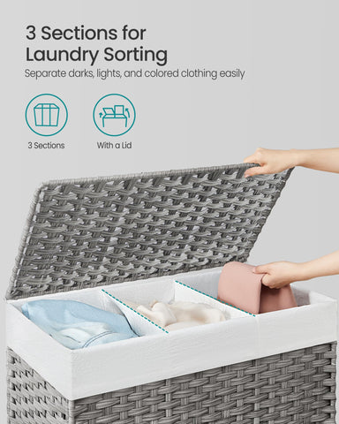 SONGMICS close-up of PP rattan weave highlighting waterproof ventilation