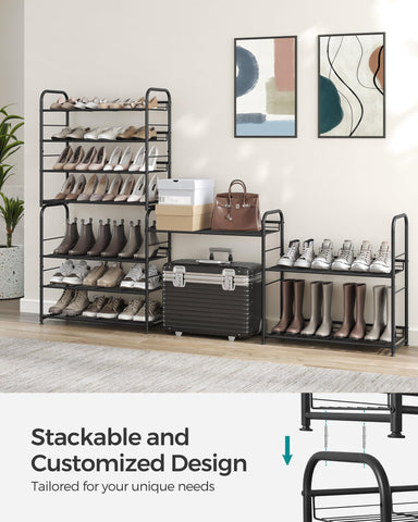 SONGMICS close-up of wire grid shelf highlighting sturdy construction benefit