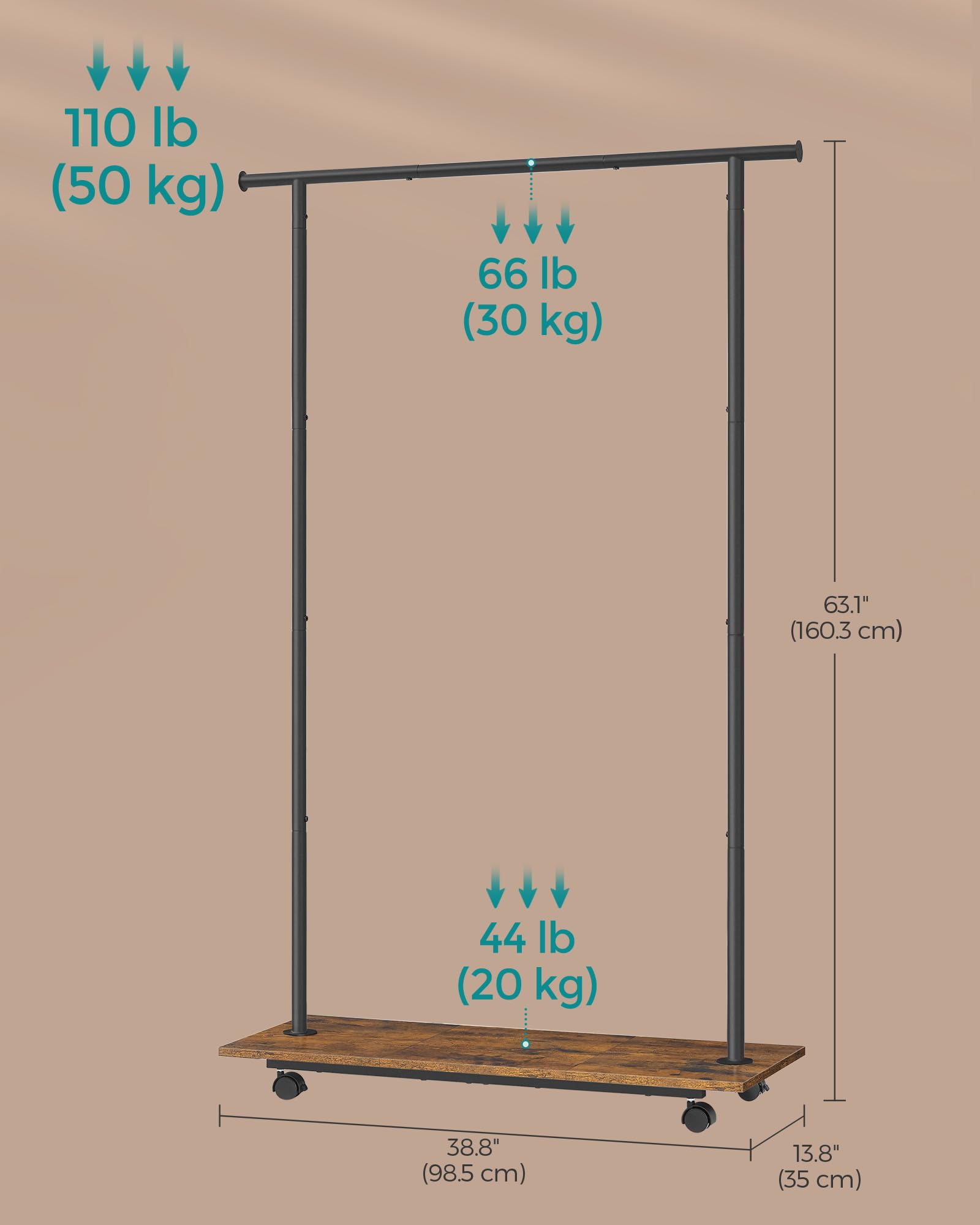 SONGMICS rack holding shoes on bottom shelf showing neat shoe storage benefit