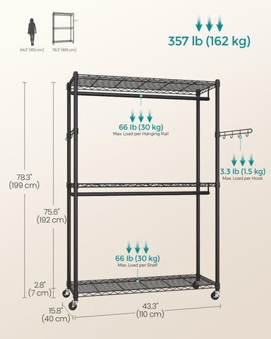 SONGMICS scale comparison with clothes showing generous 357 lb capacity benefit