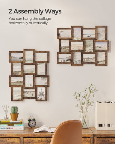 SONGMICS collage mounted in living room adding cohesive personal décor benefit