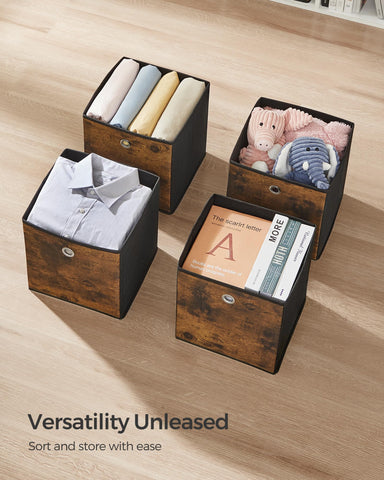 SONGMICS folded cubes laid flat for compact storage convenience