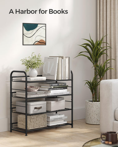 SONGMICS rack beside shoes to show dimensions and real-world scale
