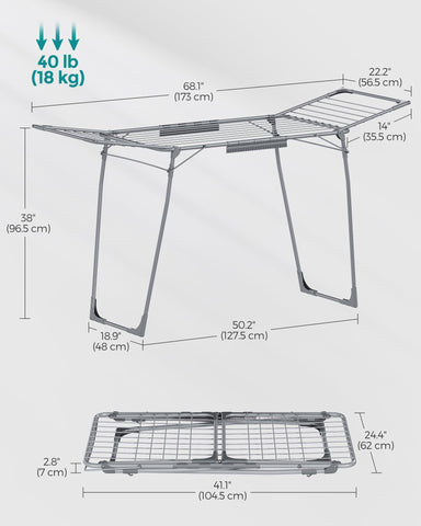 SONGMICS rack next to chair showing scale and space-saving size