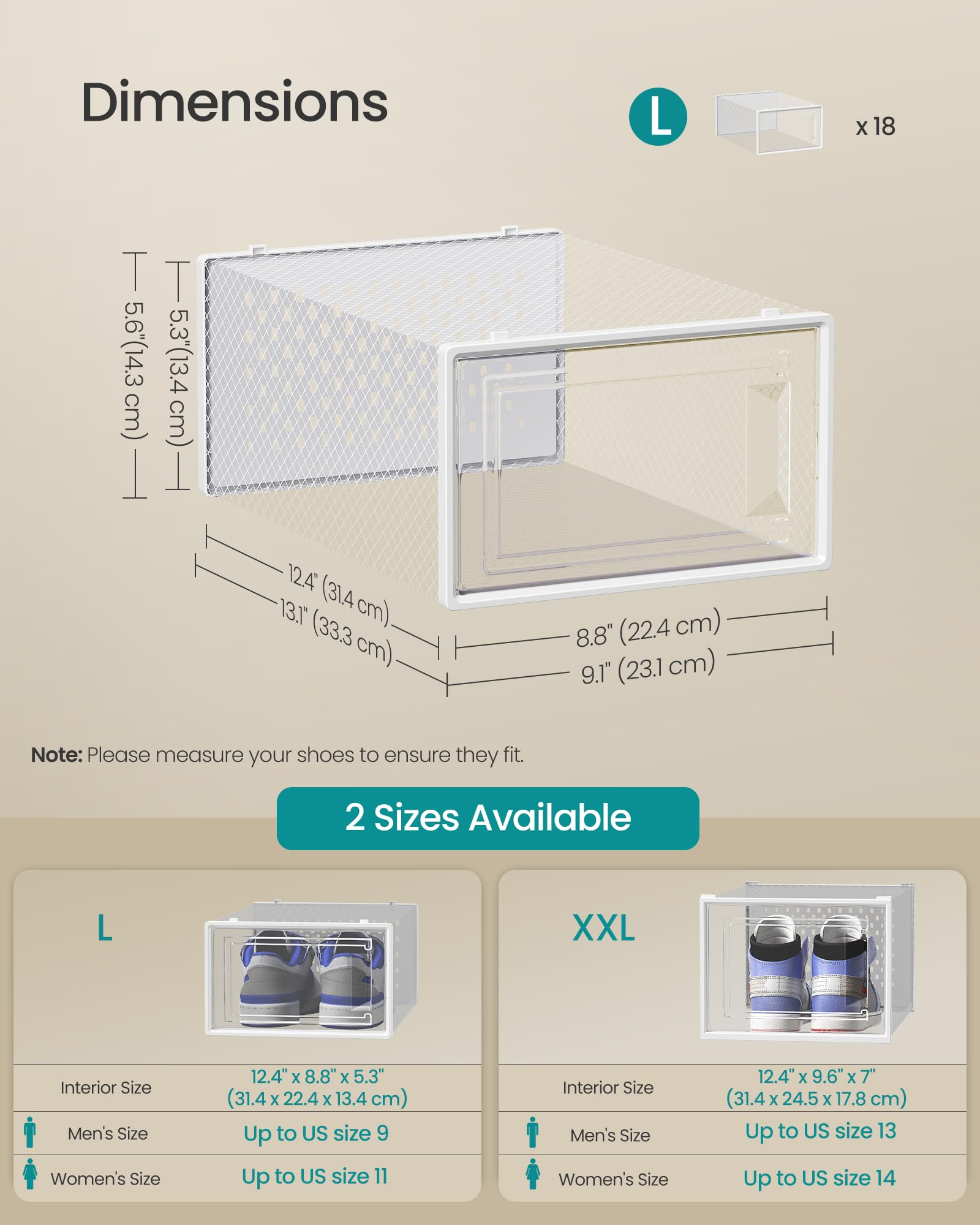 SONGMICS folded boxes compact for off-season storage