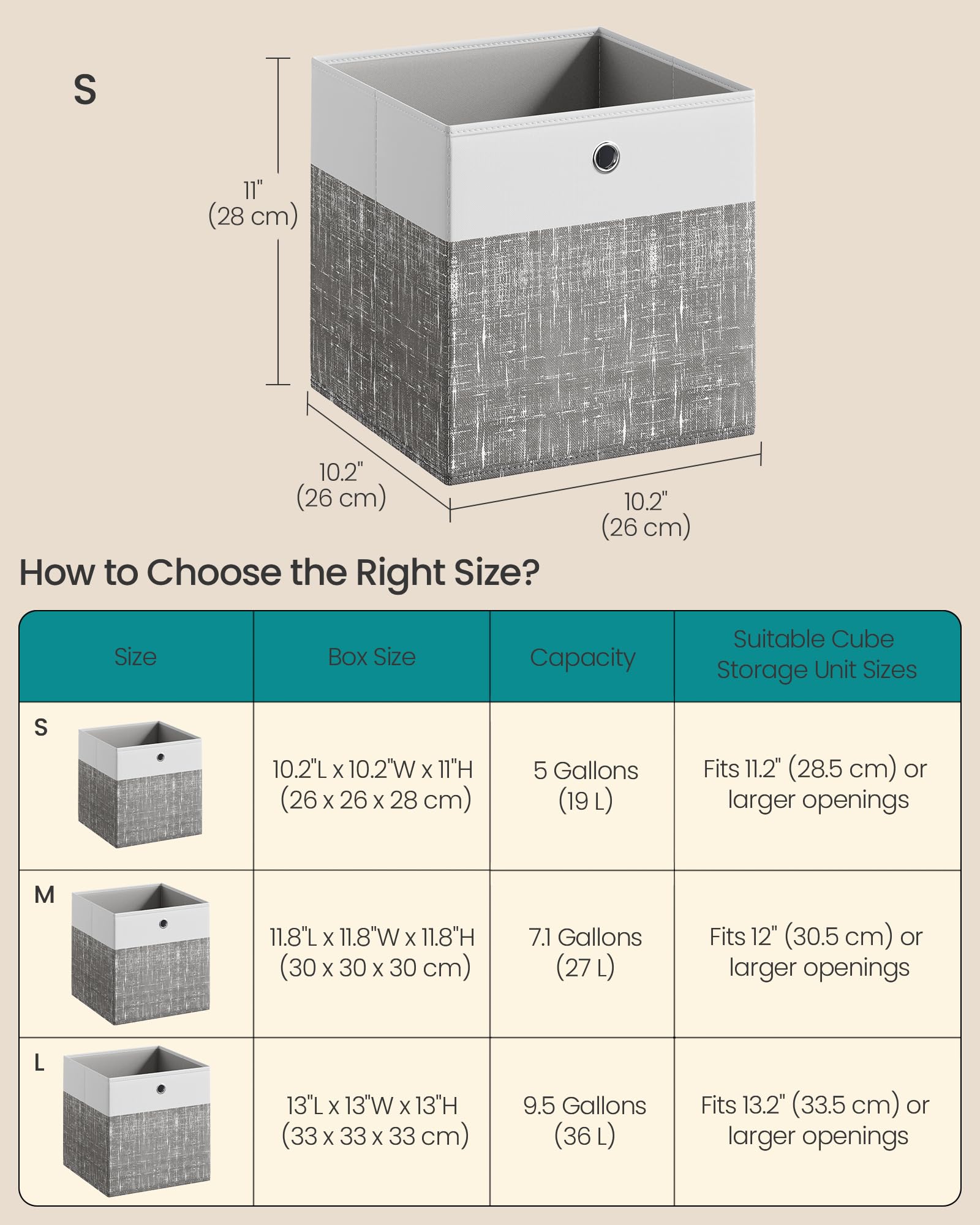 SONGMICS cube folded flat to save space when not in use