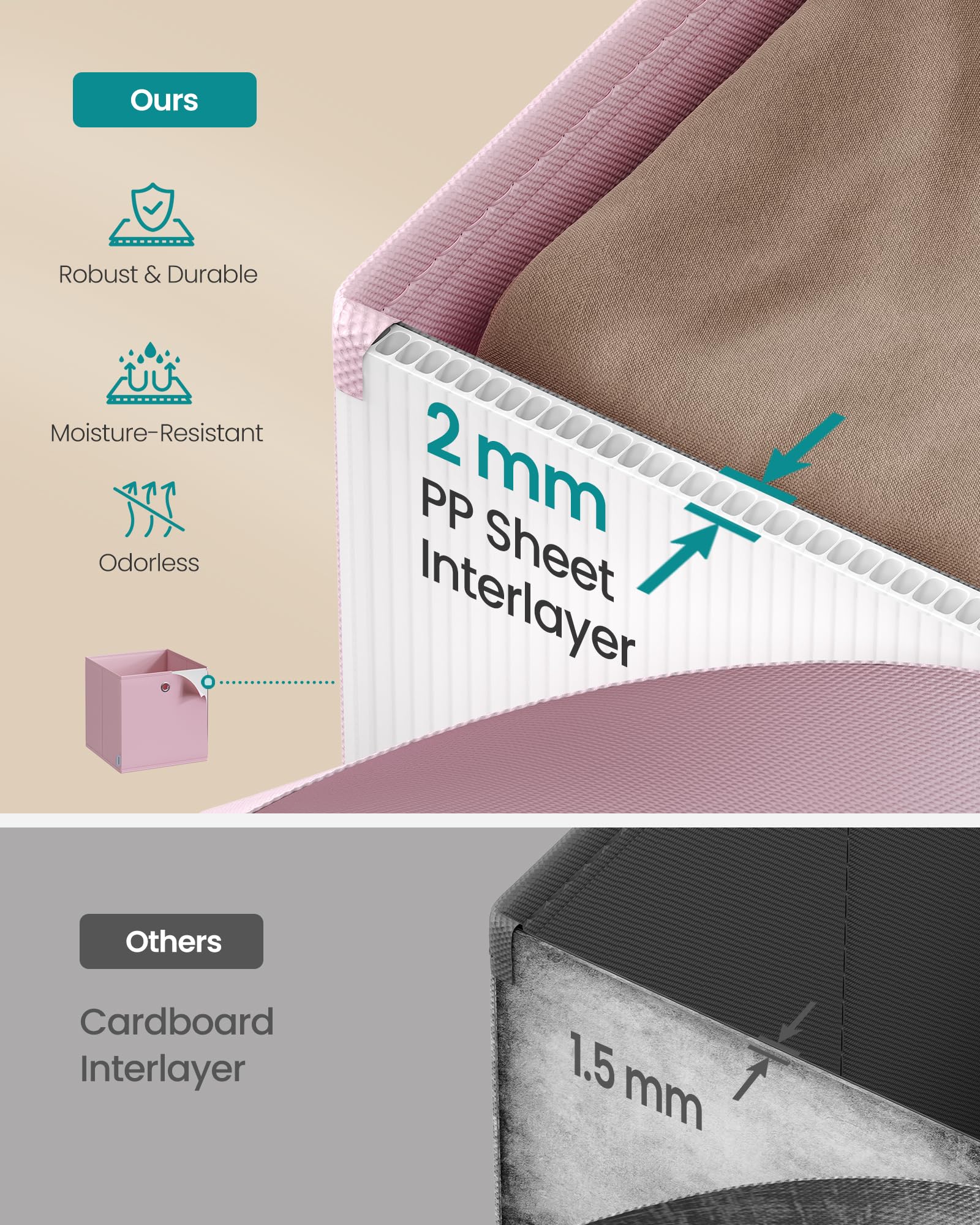 SONGMICS folded flat to save space when not in use benefit