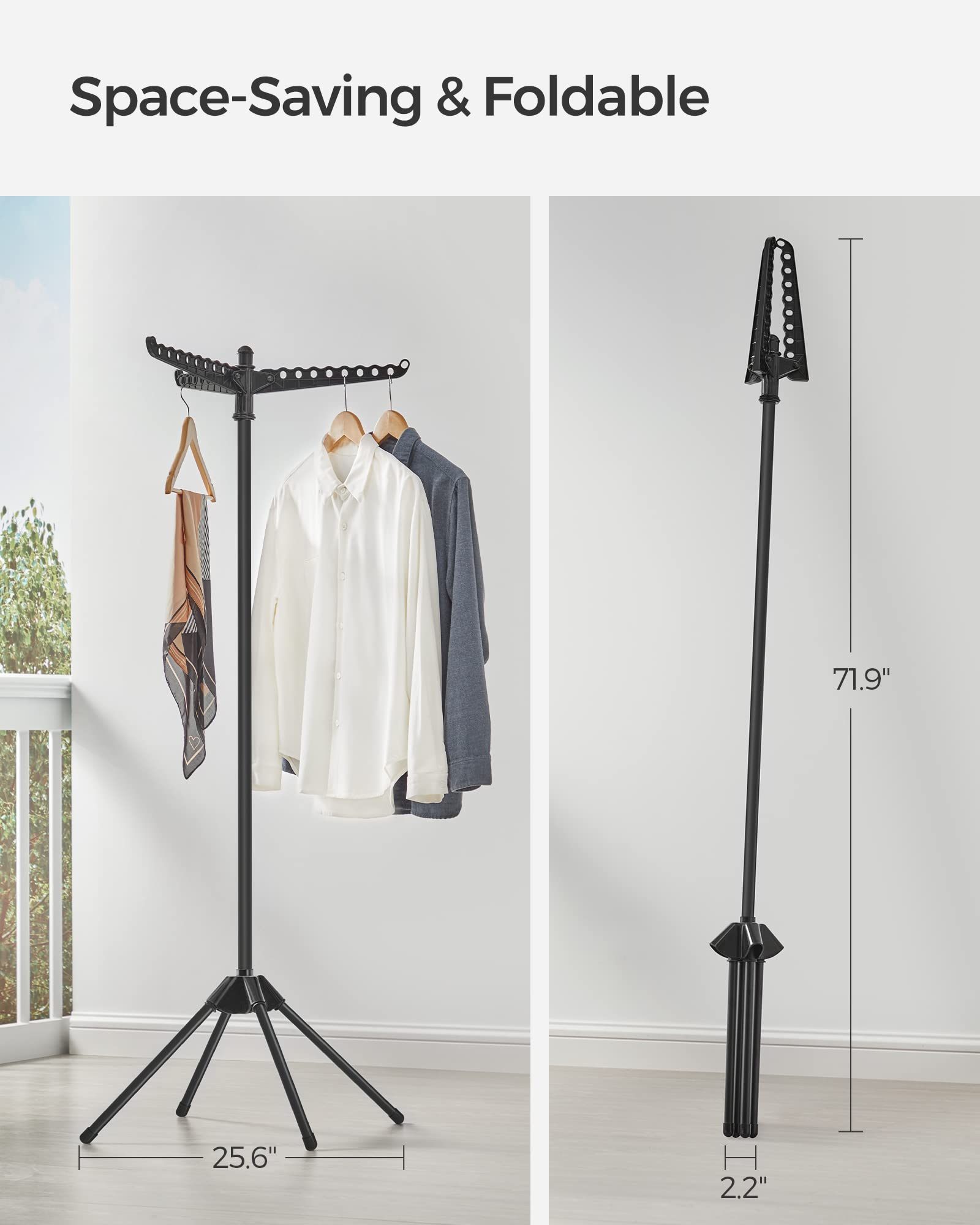 SONGMICS folded flat for storage illustrating space-saving benefit
