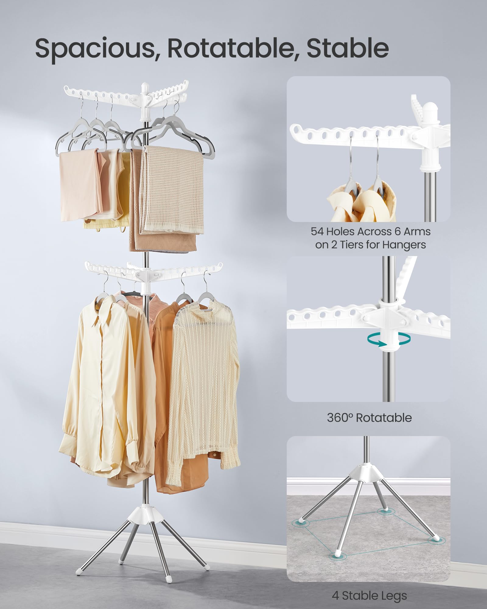 SONGMICS folded flat for storage, compact profile saves closet space