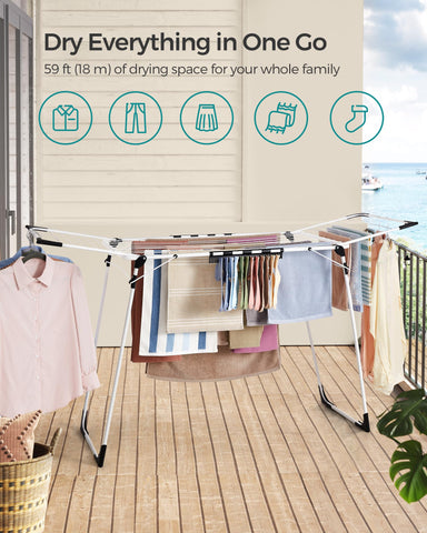 SONGMICS folded rack stored flat to show compact space-saving benefit