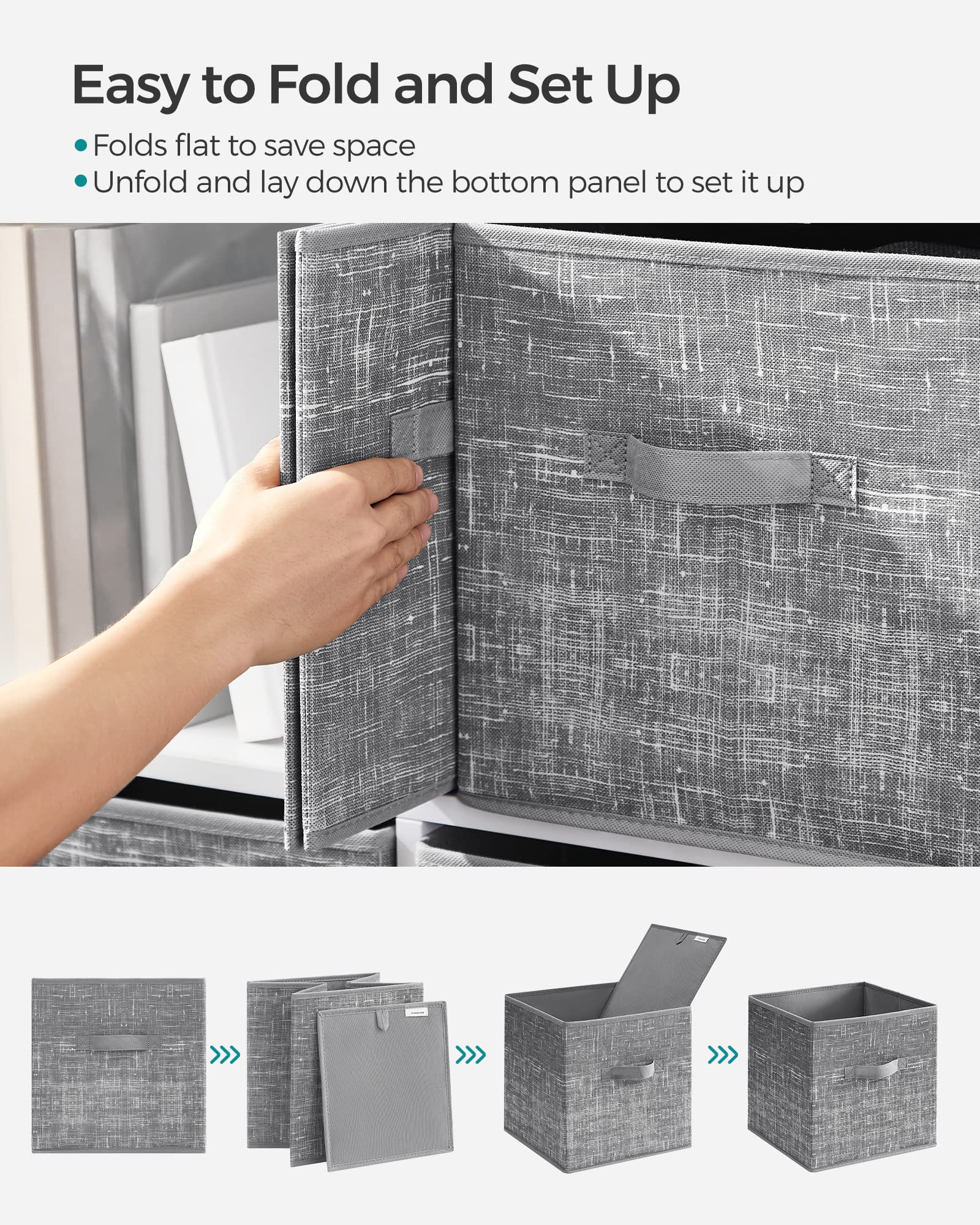SONGMICS folded flat for compact storage saving closet and garage space