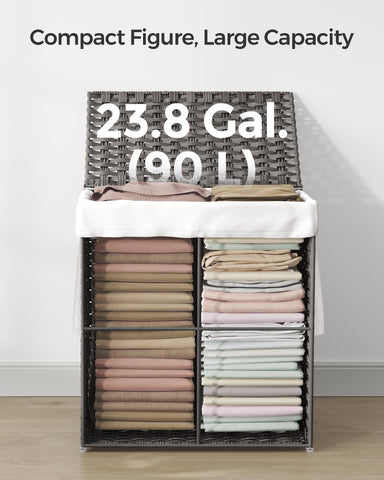 SONGMICS folded flat to demonstrate compact storage convenience