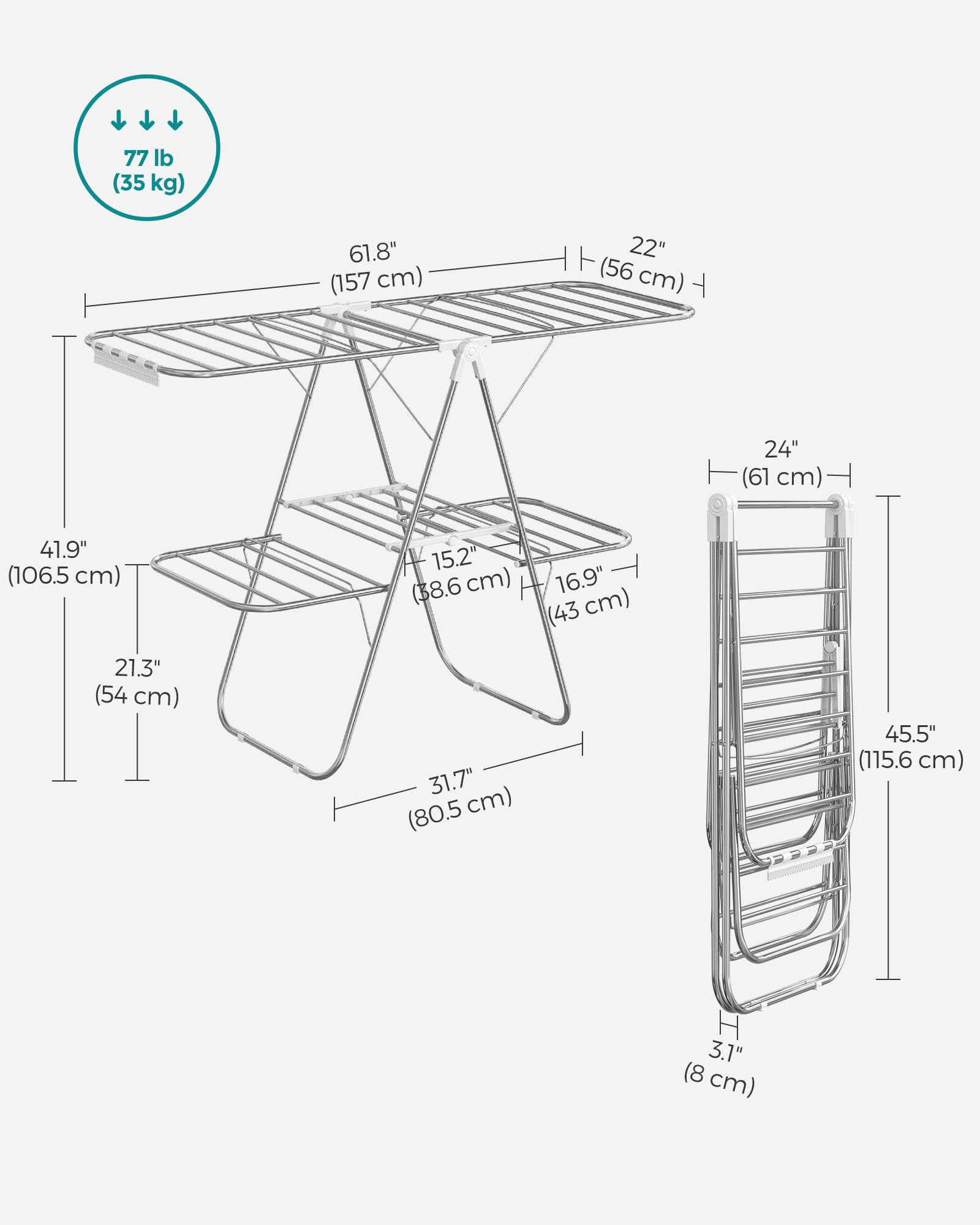 SONGMICS folded flat under bed for compact, out-of-season storage