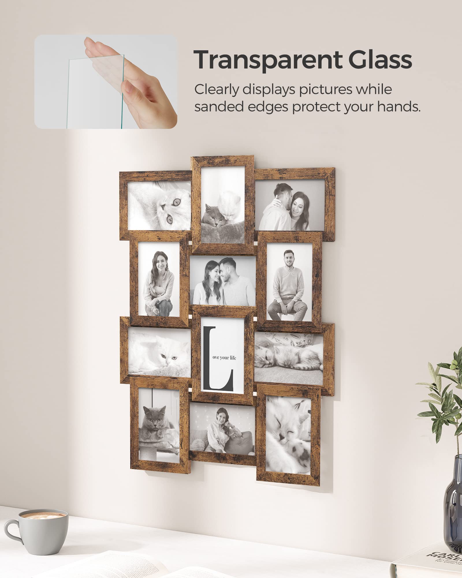 SONGMICS frame held in hand showing size for easy handling and placement