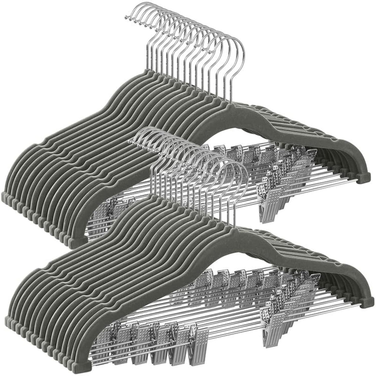 SONGMICS front pack of 30 hangers showing compact bulk savings