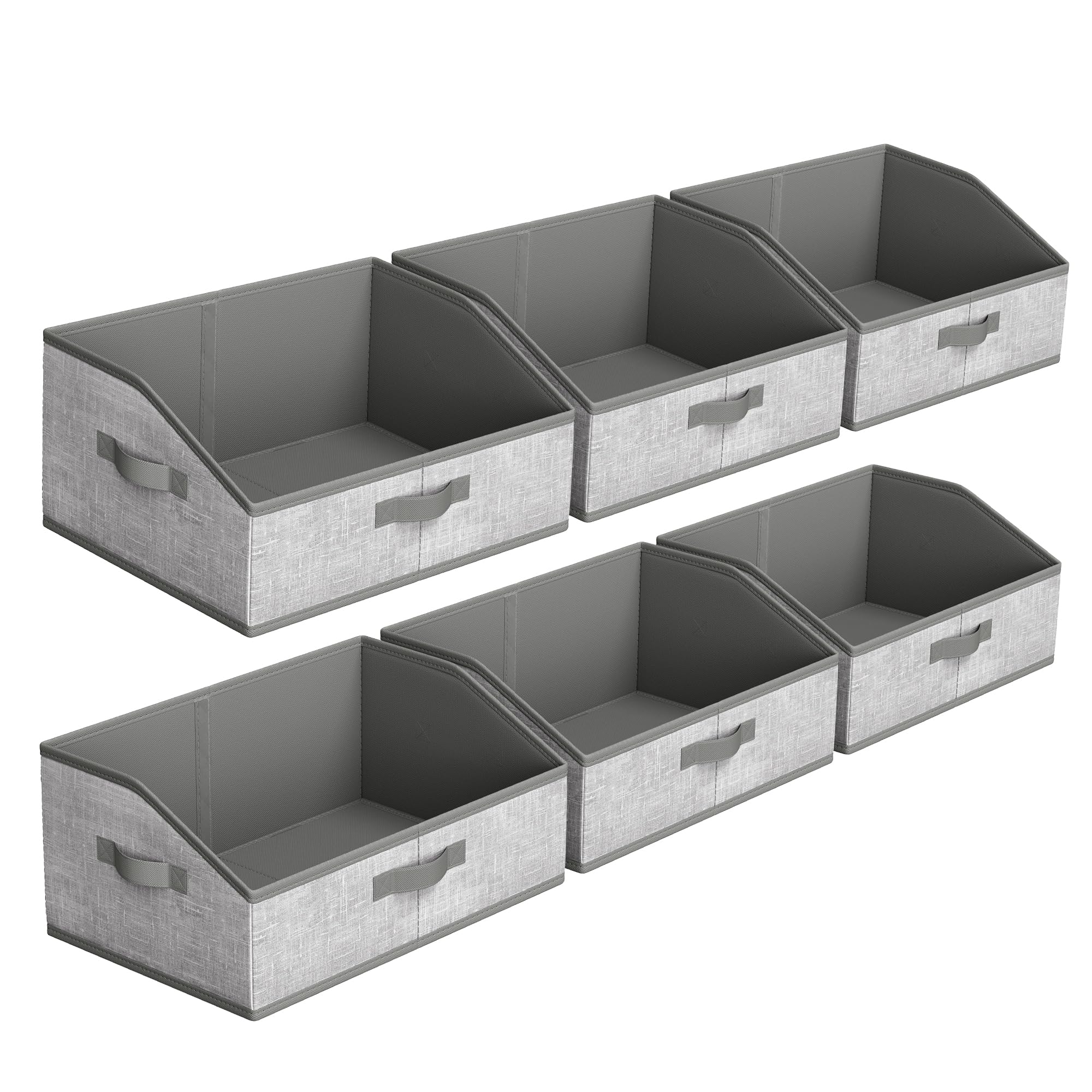 SONGMICS front view of six baskets on shelf shows neat storage benefit