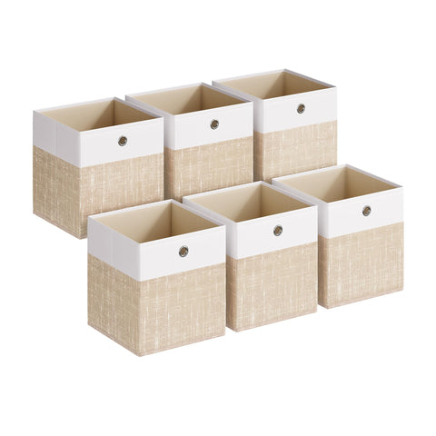 SONGMICS front view of six storage cubes neatly arranged and showing color contrast for stylish organization