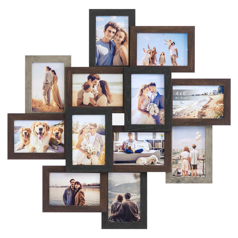 SONGMICS front view of 12-pack collage frames shows neat uniform display and organization