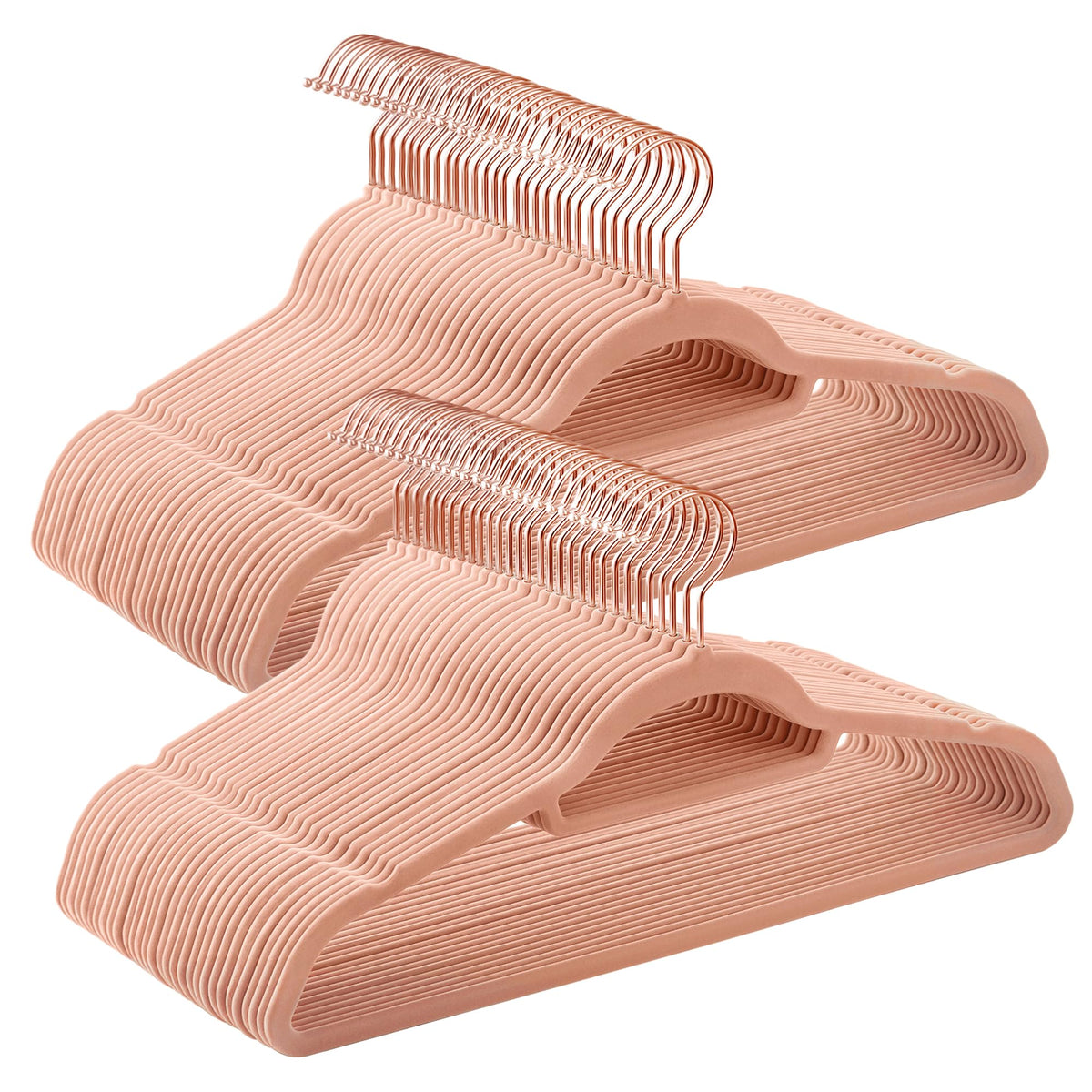 SONGMICS front view of 60-piece hanger set showing uniform organization benefit