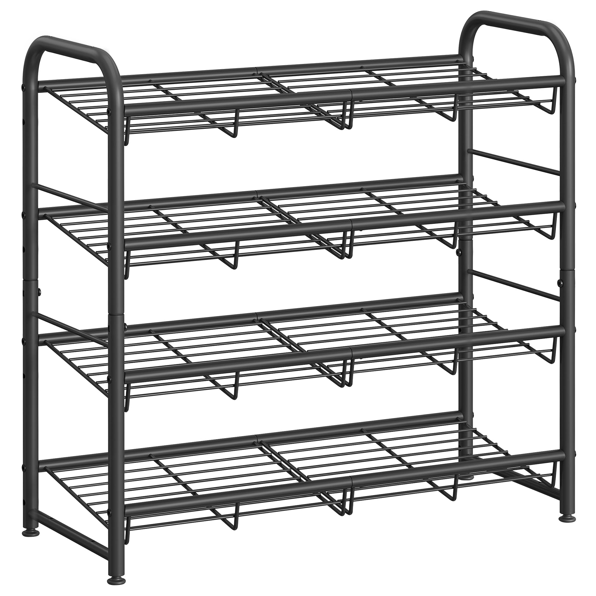 SONGMICS front view assembled rack showing tidy shoe rows and space saving