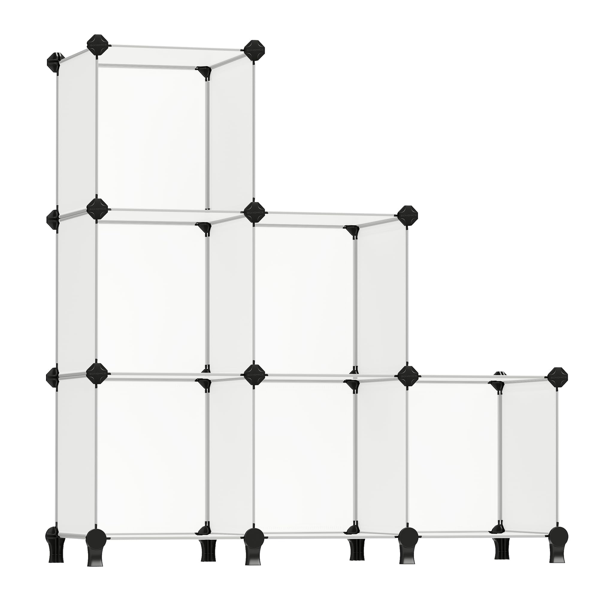 SONGMICS front view of assembled unit shows organized storage and quick setup benefit