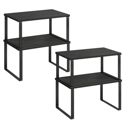 SONGMICS front view of the 4-piece cabinet organizer showing neat storage benefit
