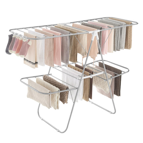 SONGMICS front view unfolded shows ample hanging capacity and saves space