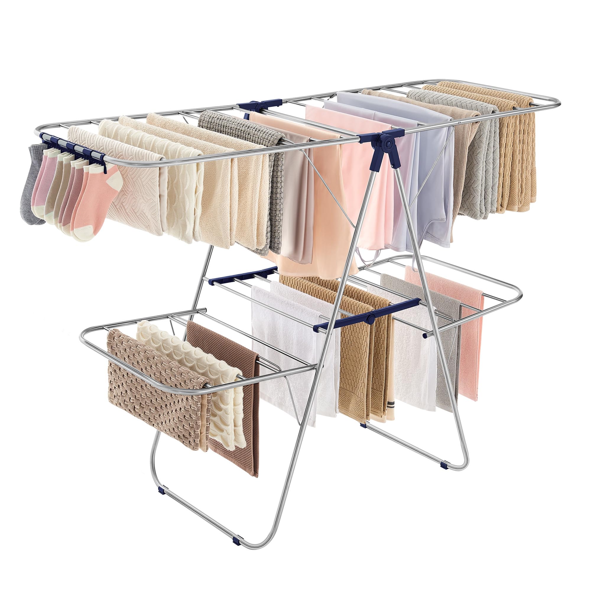 SONGMICS front view folded out showing large drying capacity and organized space