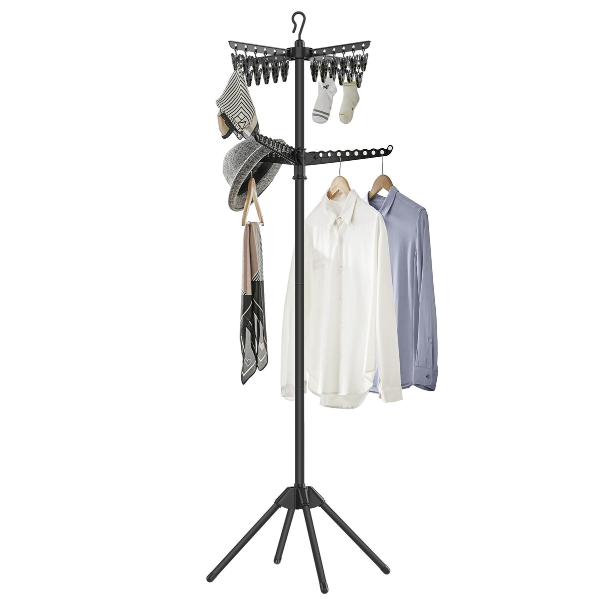 SONGMICS front view showing full-height rack and space-saving footprint